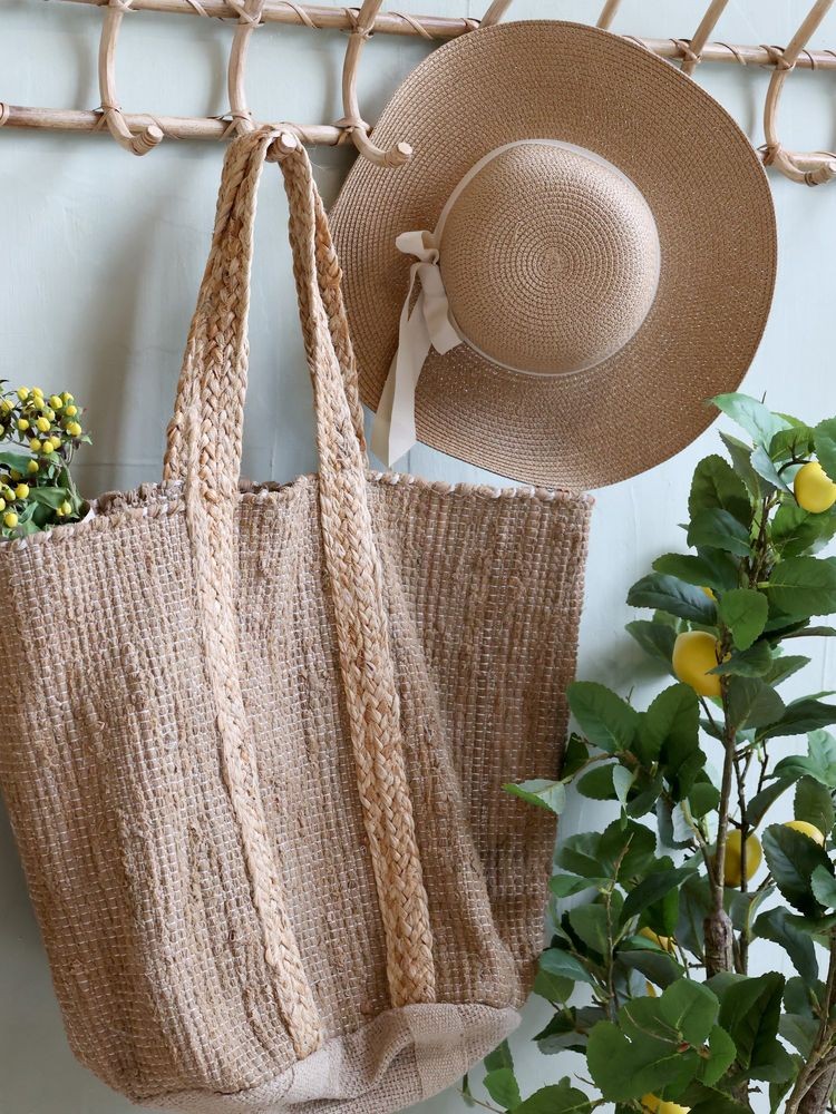 Přírodní hnědá plážová jutová taška Beach Bag - 40*30*60 cm