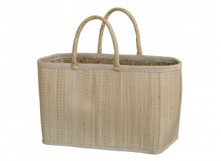 Přírodní hnědá plážová taška z palmových listů Beach Bag - 40*19*27 cm