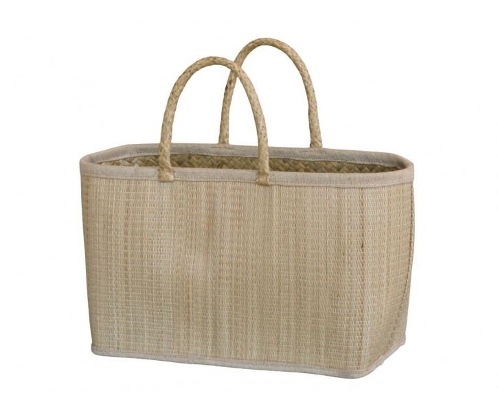Přírodní hnědá plážová taška z palmových listů Beach Bag - 40*19*27 cm