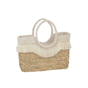 Plážová taška z mořské trávy s třásněmi Beach Bag Fringes - 40*16*29cm