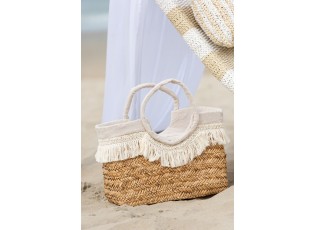 Plážová taška z mořské trávy s třásněmi Beach Bag Fringes - 40*16*29cm