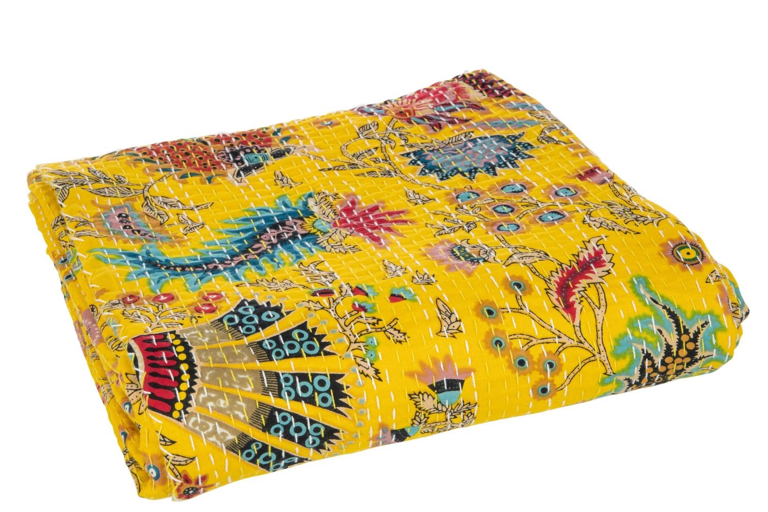 Veliká žlutá bavlněná plážová deka s prošíváním Beach Plaid - 270*220*0,5 cm