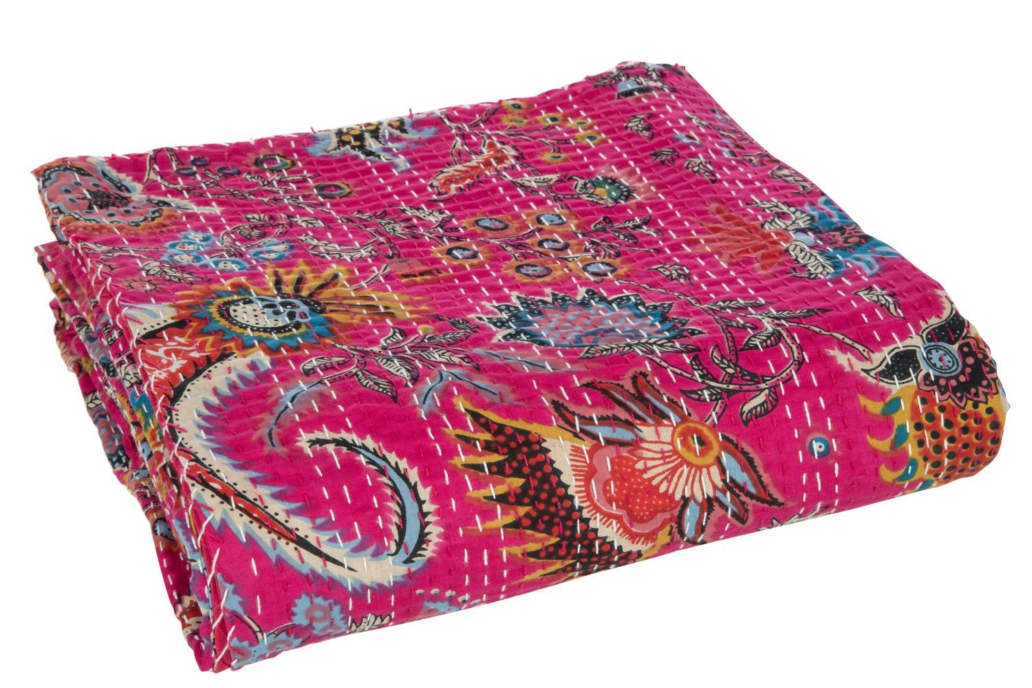 Veliká růžová bavlněná plážová deka s prošíváním Beach Plaid - 270*220*0,5 cm