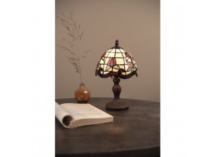 Malá stolní lampa Tiffany s tulipánky Tulip - Ø 18*30 cm E14/max 1*25W