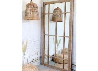 Přírodní antik nástěnné zrcadlo z recyklovaného dřeva Cilla - 100*5*200 cm