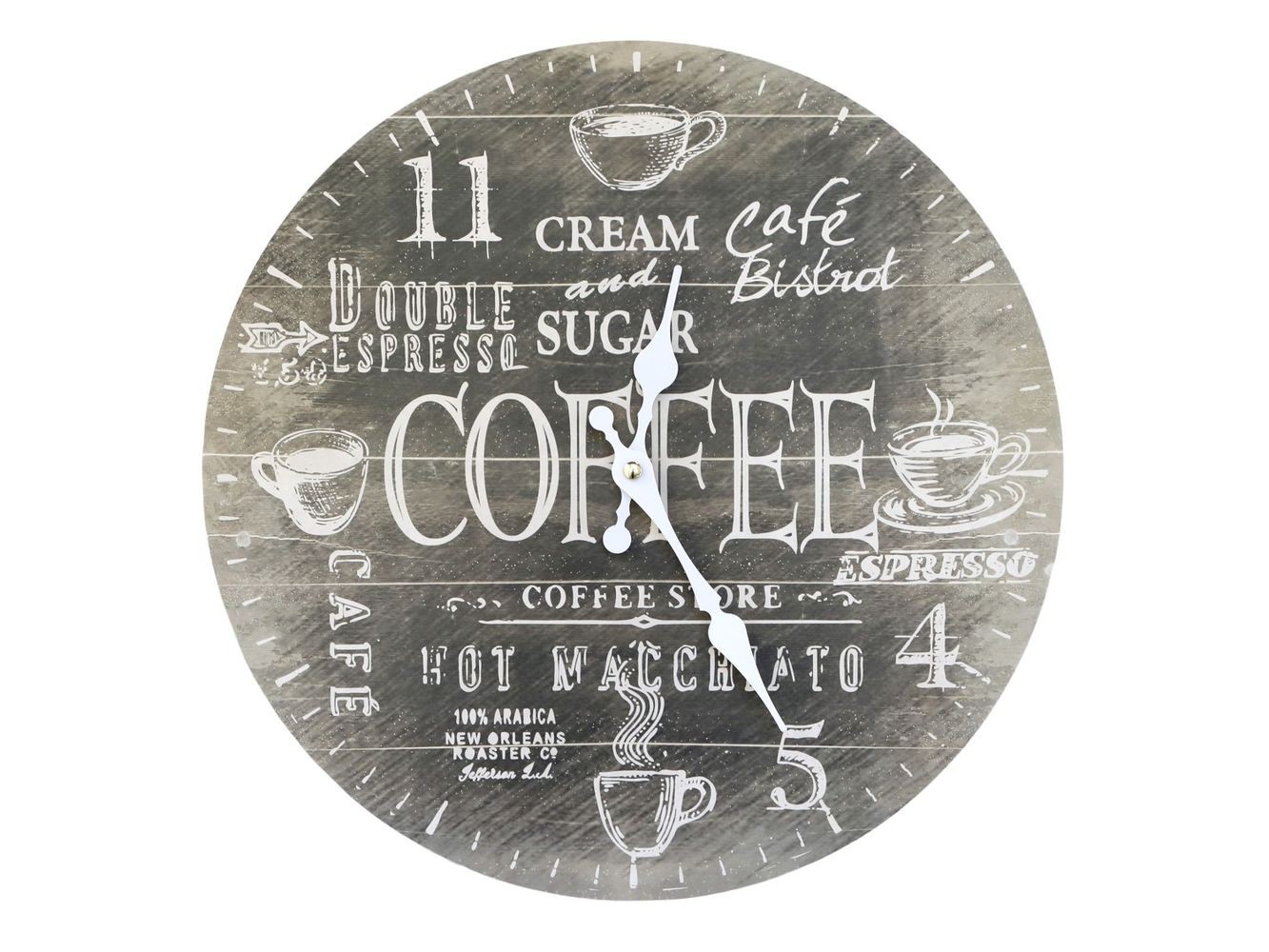 Mocca nástěnné hodiny Coffee – 34*3cm/ 1*AA Chic Antique