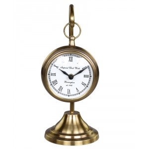 Mosazné antik závěsné stolní hodiny Clock Works – 11*30 cm / 1*AA