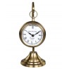 Mosazné antik závěsné stolní hodiny Clock Works  – 11*30 cm / 1*AABarva: mosazná antik Materiál: mosaz / Sklo 