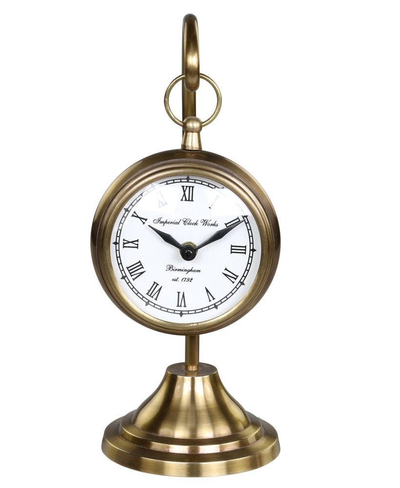 Mosazné antik závěsné stolní hodiny Clock Works – 11*30 cm / 1*AA