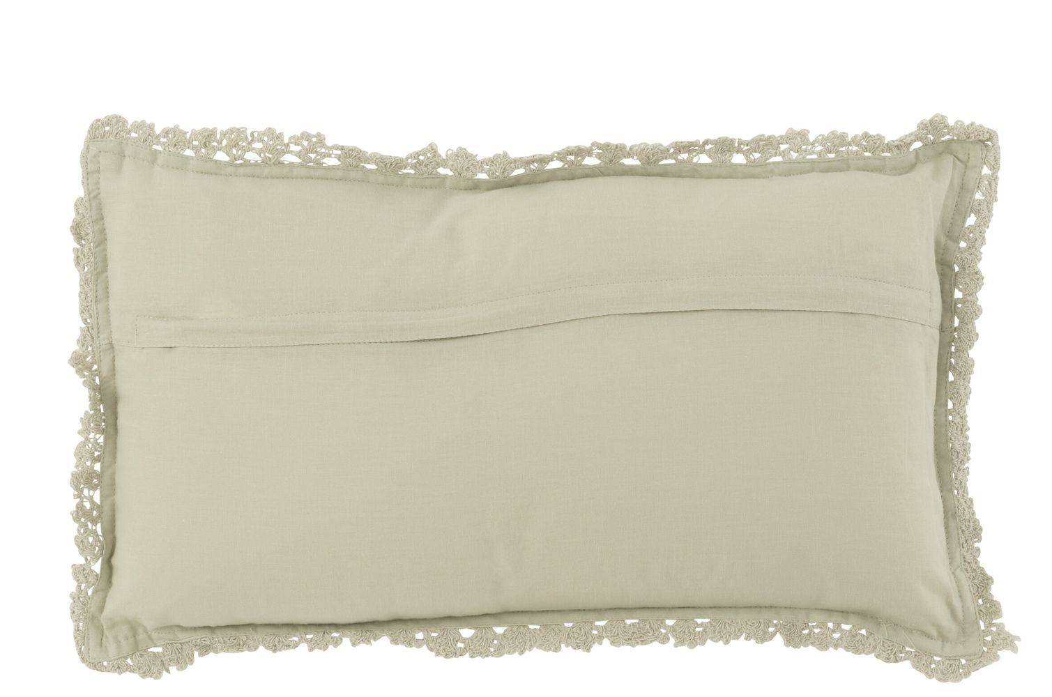 Světle zelený bavlněný polštář s krajkou Lace green - 50*10*30cm