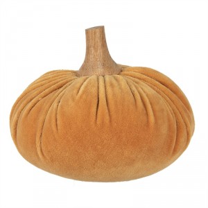 Oranžová textilní dekorace dýně Pumpkin L - Ø 15*12 cm