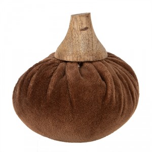 Hnědá textilní dekorace dýně Pumpkin S - Ø 9*8 cm