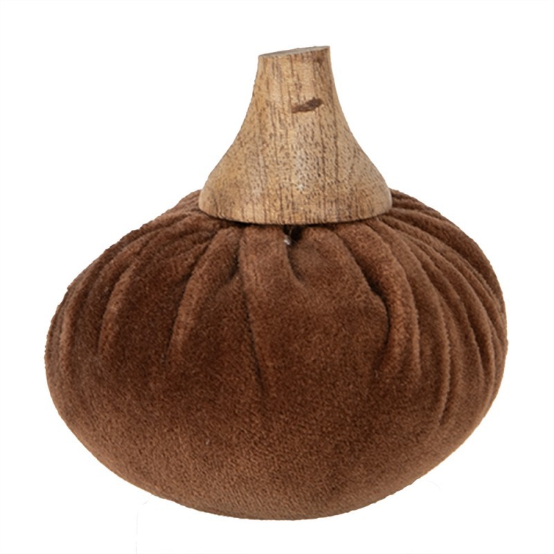 Hnědá textilní dekorace dýně Pumpkin S - Ø 9*8 cm