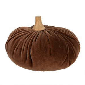 Hnědá textilní dekorace dýně Pumpkin XL - Ø 20*14 cm