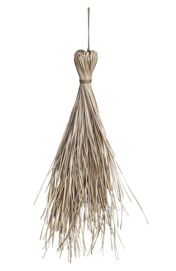 Nástěnná dekorace z palmových listů na provázku - 15*75 cm