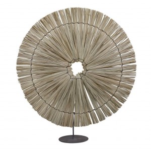 Stolní dekorace z mořské trávy ve tvaru kruhu na noze - 45*11*50 cm