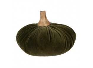 Zelená textilní dekorace dýně Pumpkin L - Ø 15*12 cm