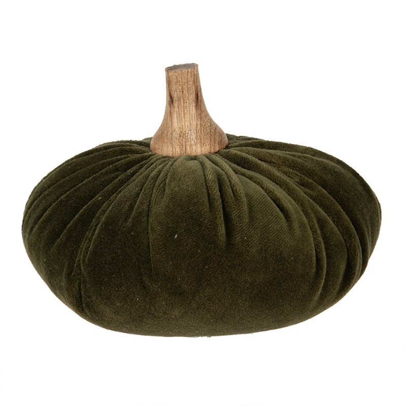 Zelená textilní dekorace dýně Pumpkin L - Ø 15*12 cm