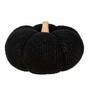 Černá textilní dekorace dýně Pumpkin XXL - Ø 25*16 cm