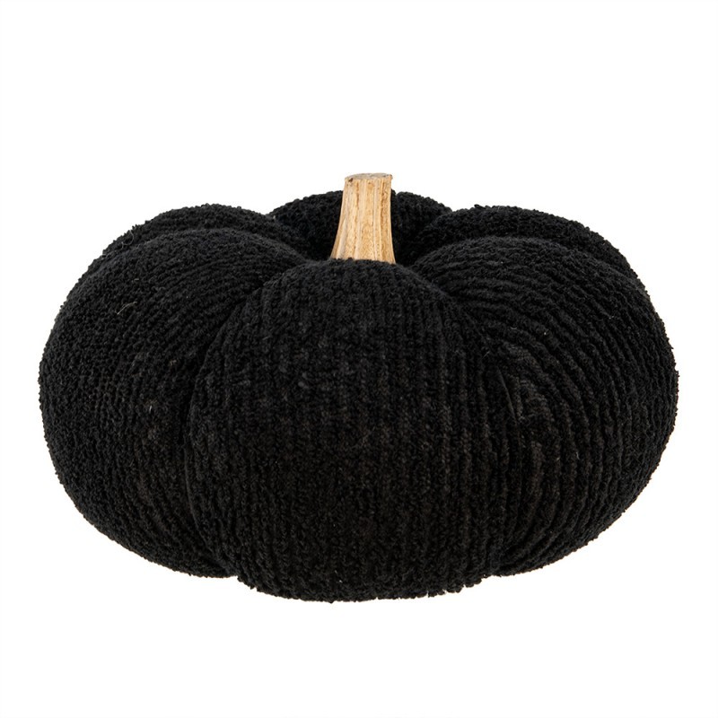 Černá textilní dekorace dýně Pumpkin XXL - Ø 25*16 cm Clayre & Eef