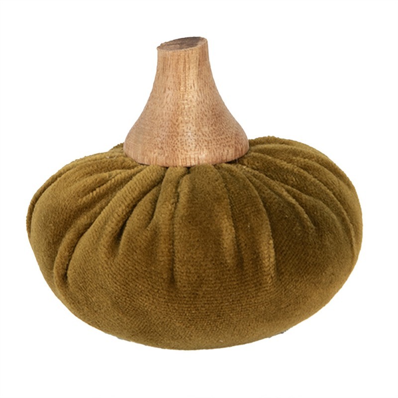 Zelená textilní dekorace dýně Pumpkin S - Ø 9*8 cm