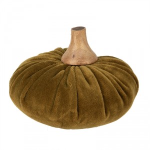 Zelená textilní dekorace dýně Pumpkin M - Ø 12*10 cm