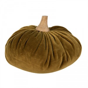 Zelená textilní dekorace dýně Pumpkin XL - Ø 20*14 cm