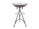 Šedý antik kovový stolek na květiny Frenchia - Ø 27*40 cm