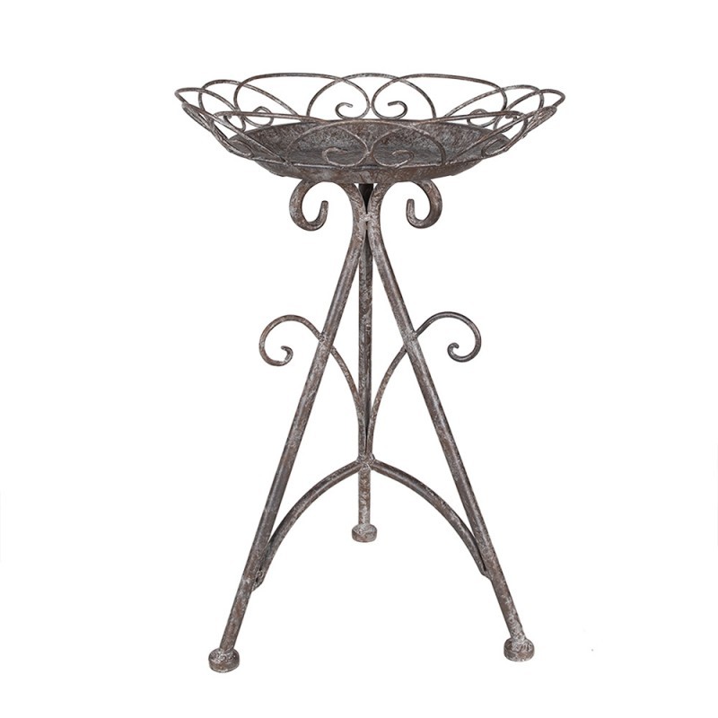 Šedý antik kovový stolek na květiny Frenchia L - Ø 27*40 cm Clayre & Eef