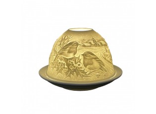 Bílý porcelánový svícen na čajovou svíčku jelen Paollo - Ø 12 * 8 cm