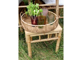Přírodní bambusový odkládací stolek Table Bamboo - 43*38*41 cm