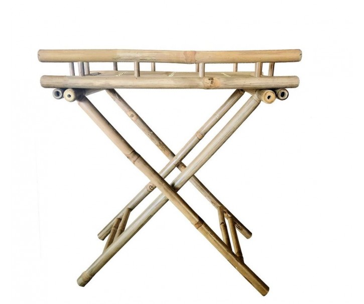 Přírodní bambusový skládací odkládací stolek Bamboo Lyon - 60*40*70 cm