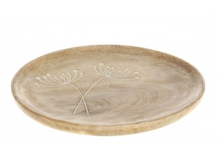 Servírovací talíř z mangového dřeva s květinou Tours Angeliqué - Ø 30cm