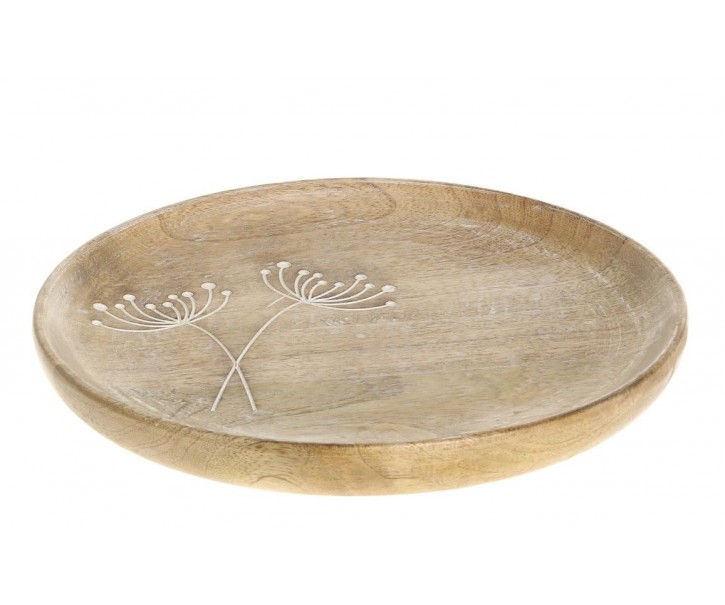 Servírovací talíř z mangového dřeva s květinou Tours Angeliqué - Ø 25 cm