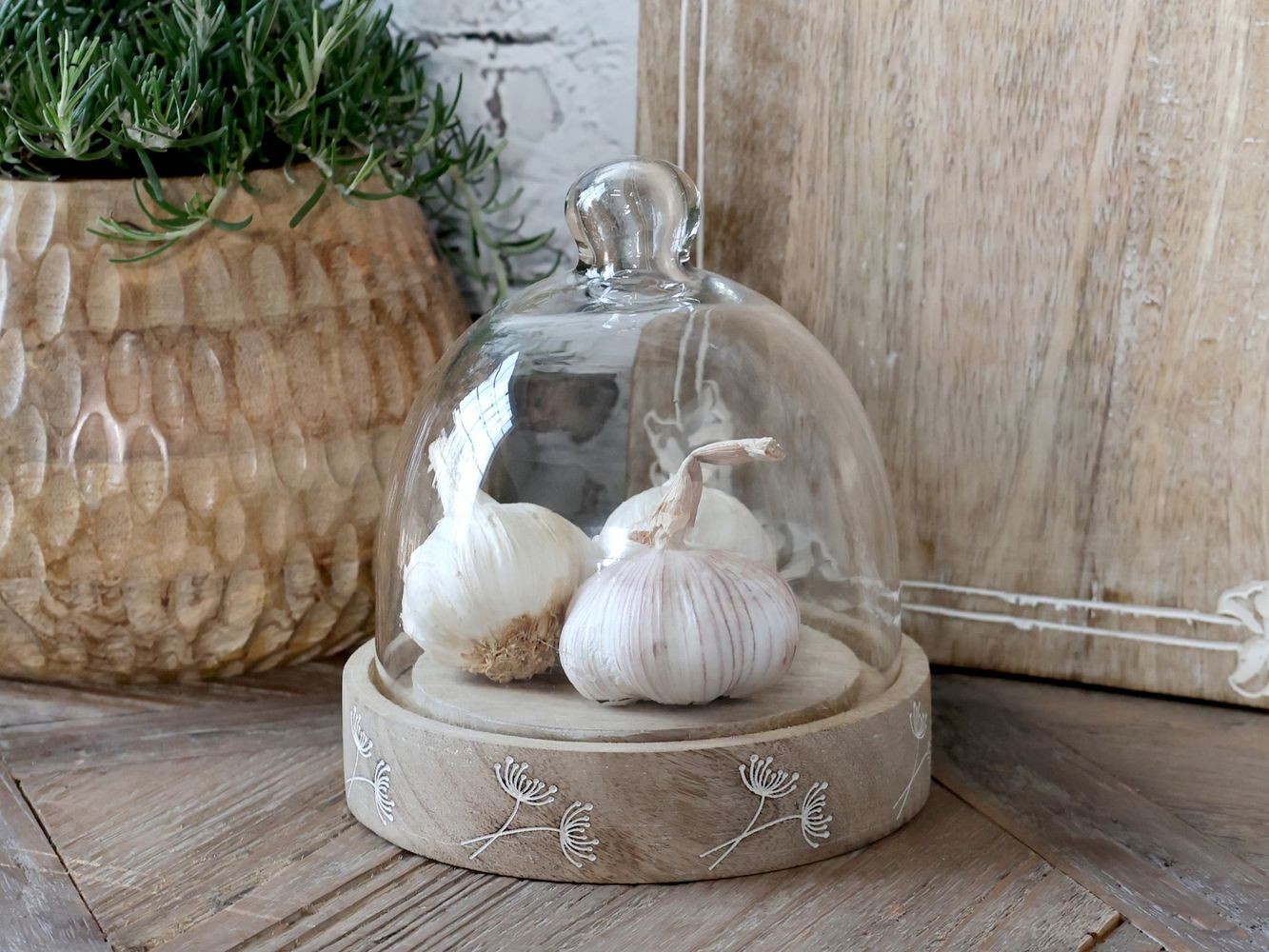 Dřevěný servírovací podnos s poklopem Tours Tray - Ø 14*16 cm