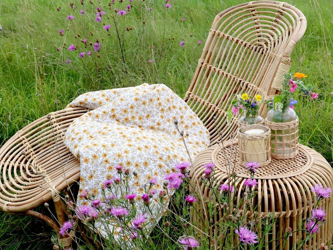 Přírodní ratanové lehátko Chair Rattan - 210*80*28cm