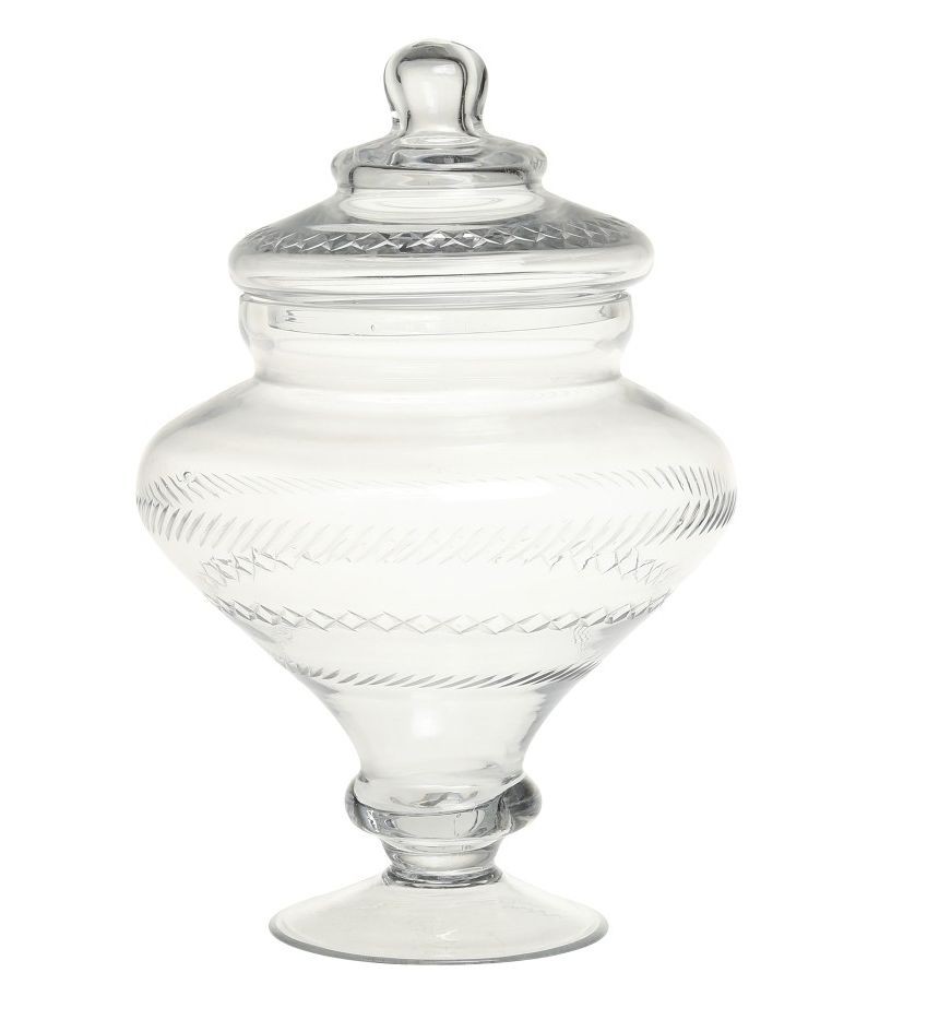 Skleněná nádoba dóza na noze s víkem Trinna - Ø 18*27 cm / 1,5L