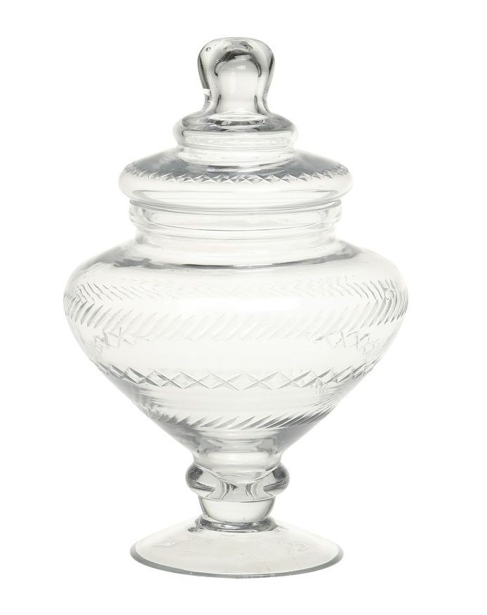 Skleněná nádoba dóza na noze s víkem Trinna - Ø 15*23 cm / 1 L