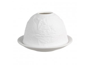 Bílý porcelánový svícen na čajovou svíčku koloušek Paollo - Ø 12 * 8 cm