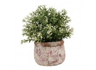 Dekorativní béžový antik terakotový květináč Teracci - Ø 13*9 cm