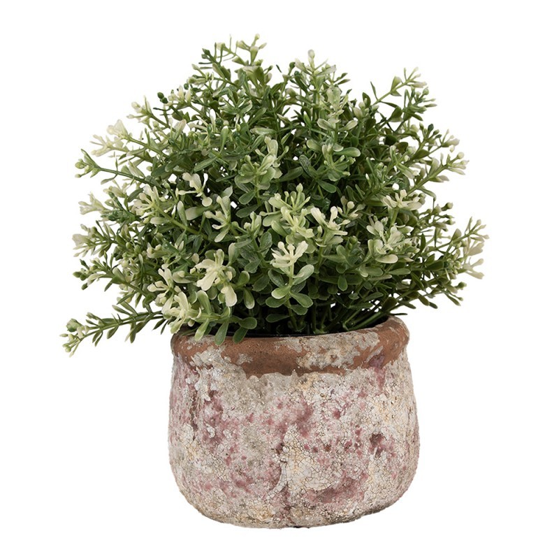 Dekorativní béžový antik terakotový květináč Teracci - Ø 13*9 cm