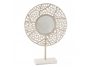 Champagne stolní zrcadlo na mramorovém podstavci Coral - 34*10*50 cm