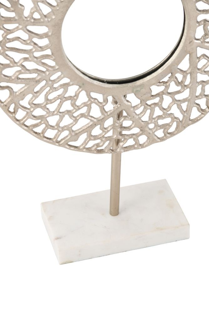 Champagne stolní zrcadlo na mramorovém podstavci Coral - 34*10*50 cm