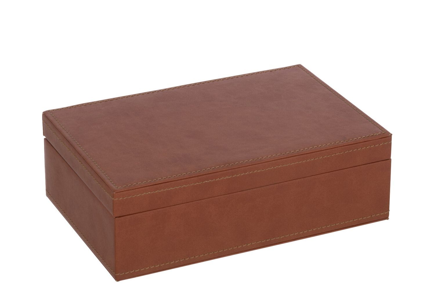 Hnědá šperkovnice z umělé kůže s 5ti přihrádkami - 21*14*7 cm