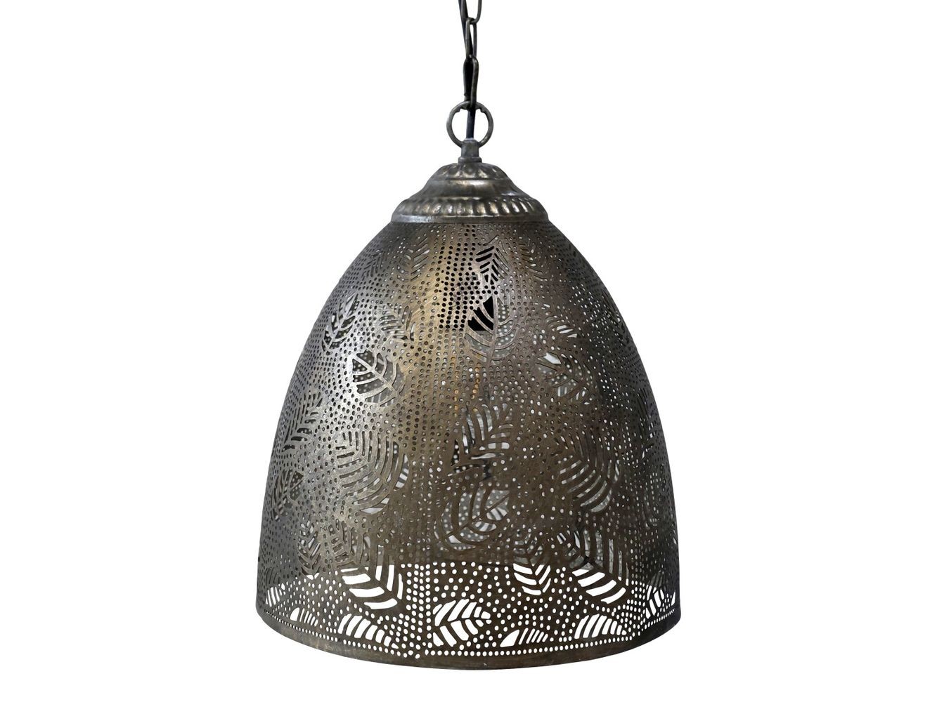 Bronzový antik kovový lustr s listy Vire - 47*59 cm/ E27/ 40W
