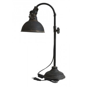 Černá antik stolní lampa s patinou Factory - 53 cm / E14