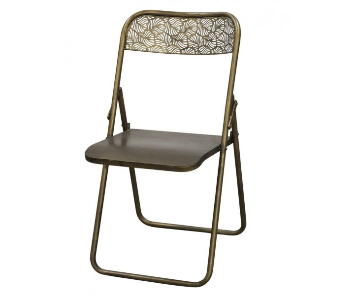 Mosazná antik kovová skládací židle Arles Chair - 52*45*82 cm