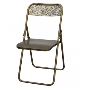 Mosazná antik kovová skládací židle Arles Chair - 52*45*82 cm