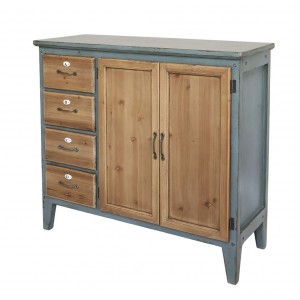Opálová antik dřevěná komoda French antique - 90*37*80 cm