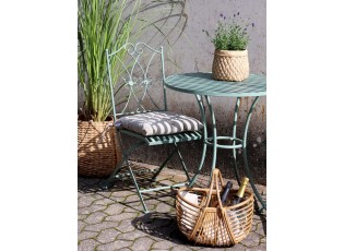 Zelená antik zahradní skládací bistro židle Evelin - 47*40*93 cm